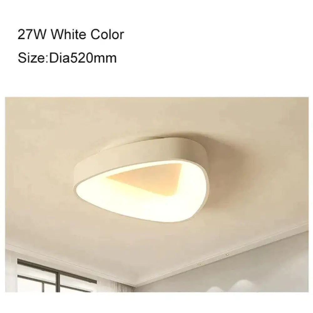 Round/Square/Triangle Modern Led Ceiling Lights For Living Room Bedroom Study Dimmable + Rc Lamp