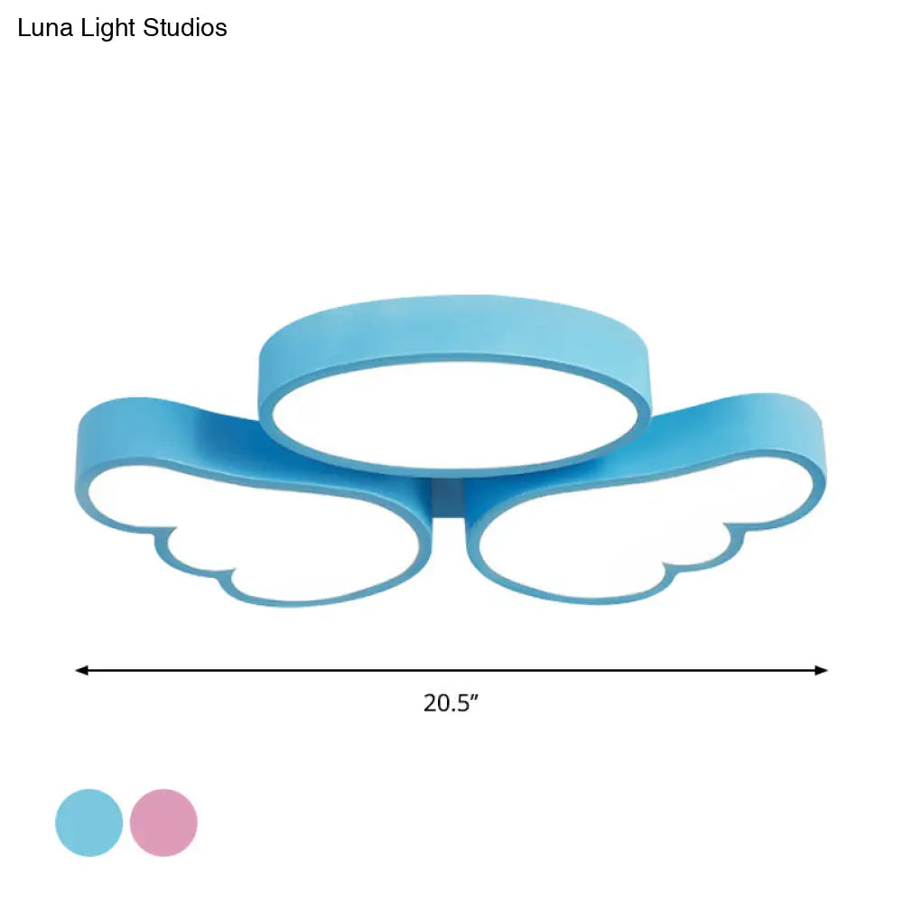 Round Wing Flush Ceiling Light - Cartoon Acrylic Led Flushmount Lighting Bedroom Decor