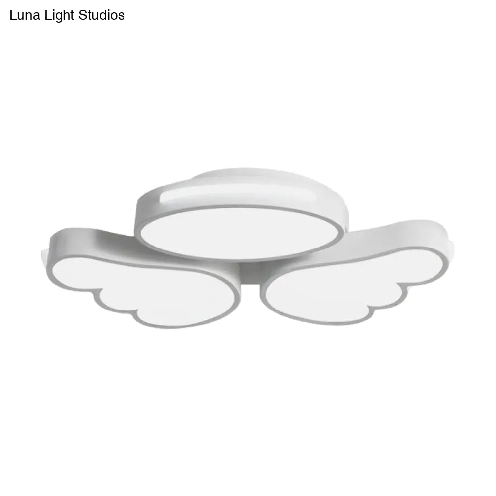 Round Wing Flush Ceiling Light - Cartoon Acrylic Led Flushmount Lighting Bedroom Decor