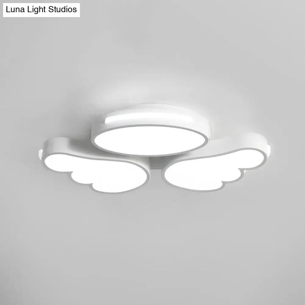 Round Wing Flush Ceiling Light - Cartoon Acrylic Led Flushmount Lighting Bedroom Decor