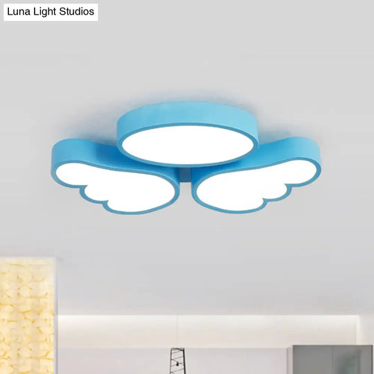 Round Wing Flush Ceiling Light - Cartoon Acrylic Led Flushmount Lighting Bedroom Decor