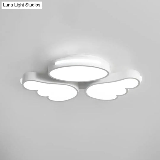 Round Wing Flush Ceiling Light - Cartoon Acrylic Led Flushmount Lighting Bedroom Decor