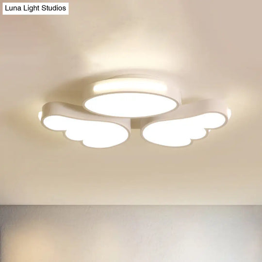 Round Wing Flush Ceiling Light - Cartoon Acrylic Led Flushmount Lighting Bedroom Decor