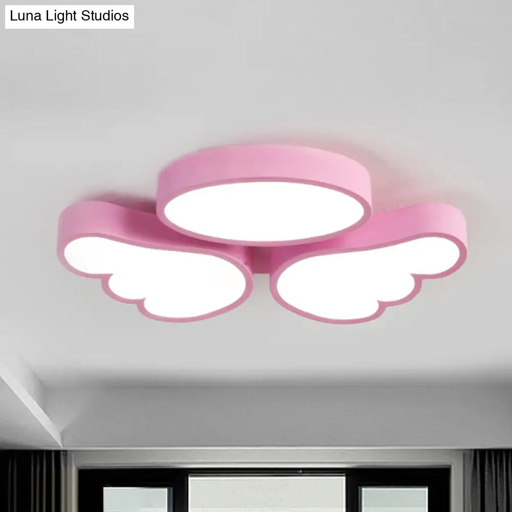 Round Wing Flush Ceiling Light - Cartoon Acrylic Led Flushmount Lighting Bedroom Decor