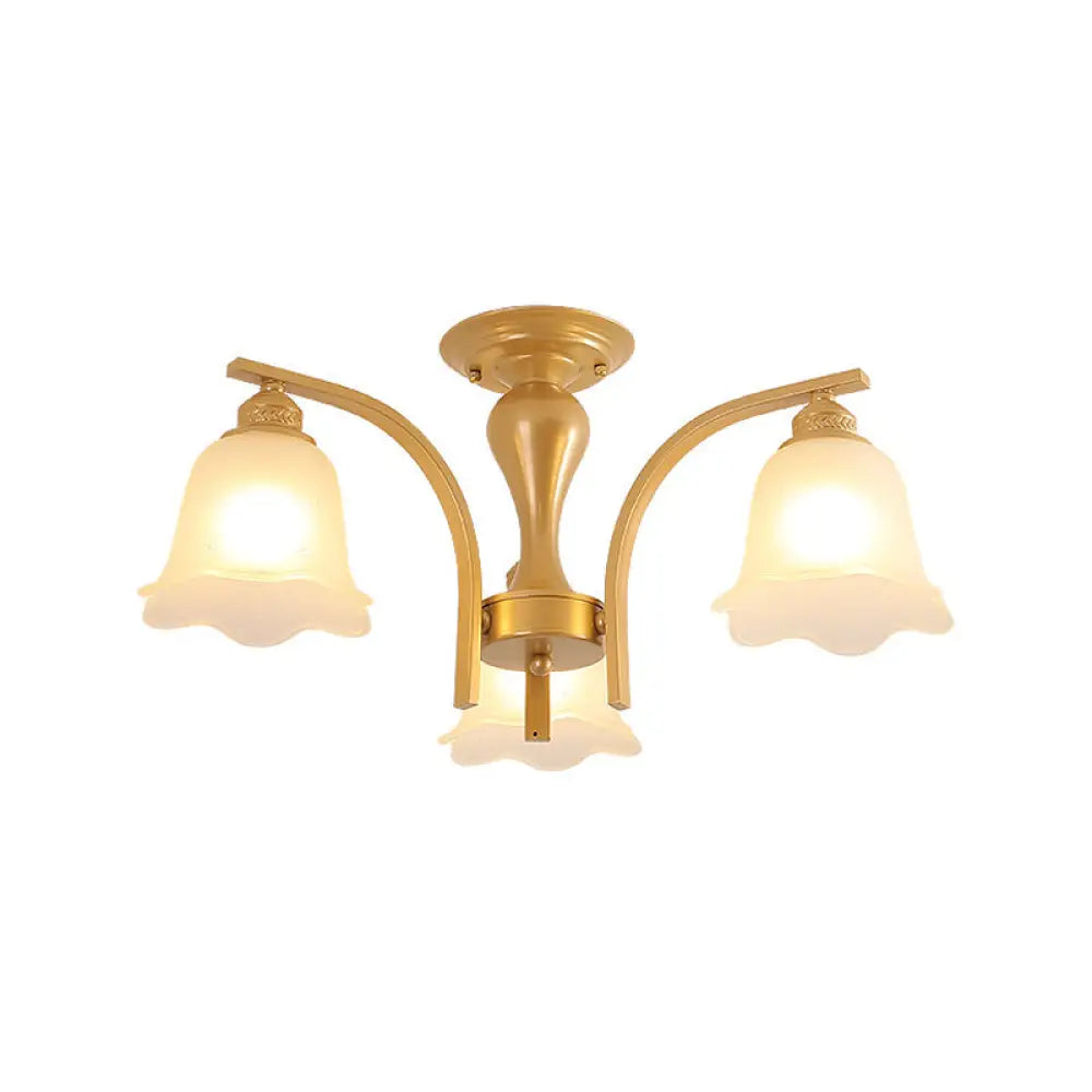 Rural Black/Gold Cylinder Ceiling Light With Crystal Accents For Dining Room 3 / Gold White