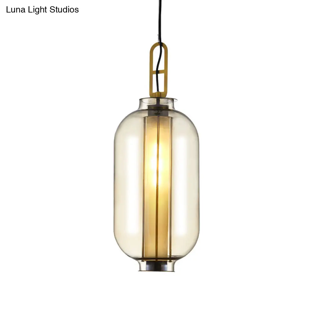 Rural Cognac Glass Led Pendant Lamp For Restaurant 8.5/10.5 Wide