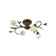 Rural Cream Glass 4/8/12-Light Bedroom Chandelier - Antique Brass Ceiling Mounted 4 /