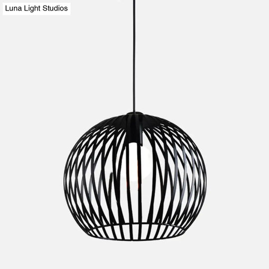 Rustic Iron Ceiling Hanging Lamp - Cone/Oval/Globe Shape With 1 Light Black | Dining Room Lighting