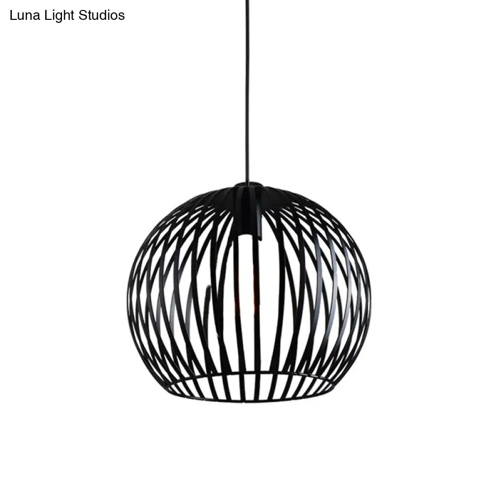 Rustic Iron Ceiling Hanging Lamp - Cone/Oval/Globe Shape With 1 Light Black | Dining Room Lighting