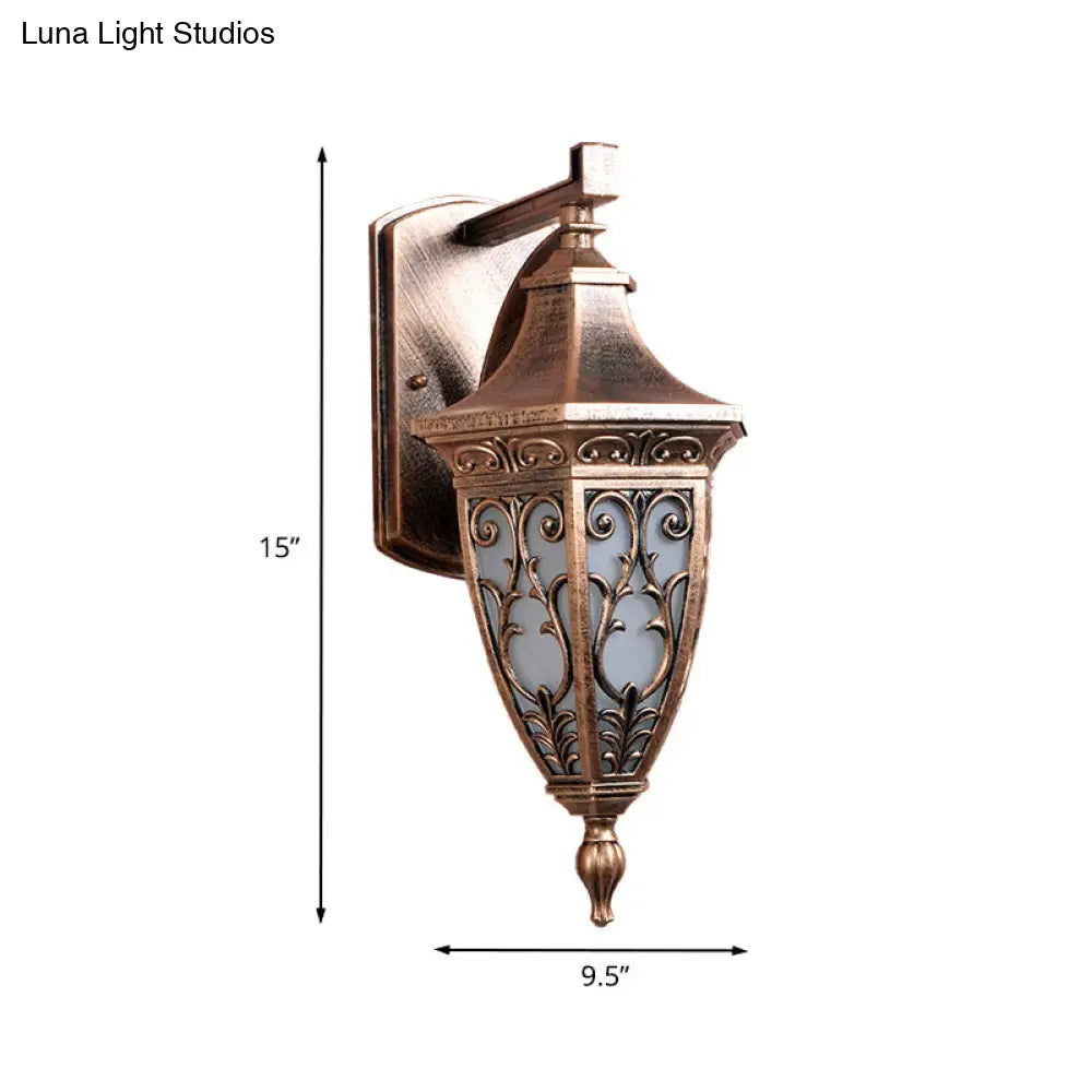 Rustic Aluminum Sconce Lighting Urn-Shape 1-Light Wall Mounted Lamp