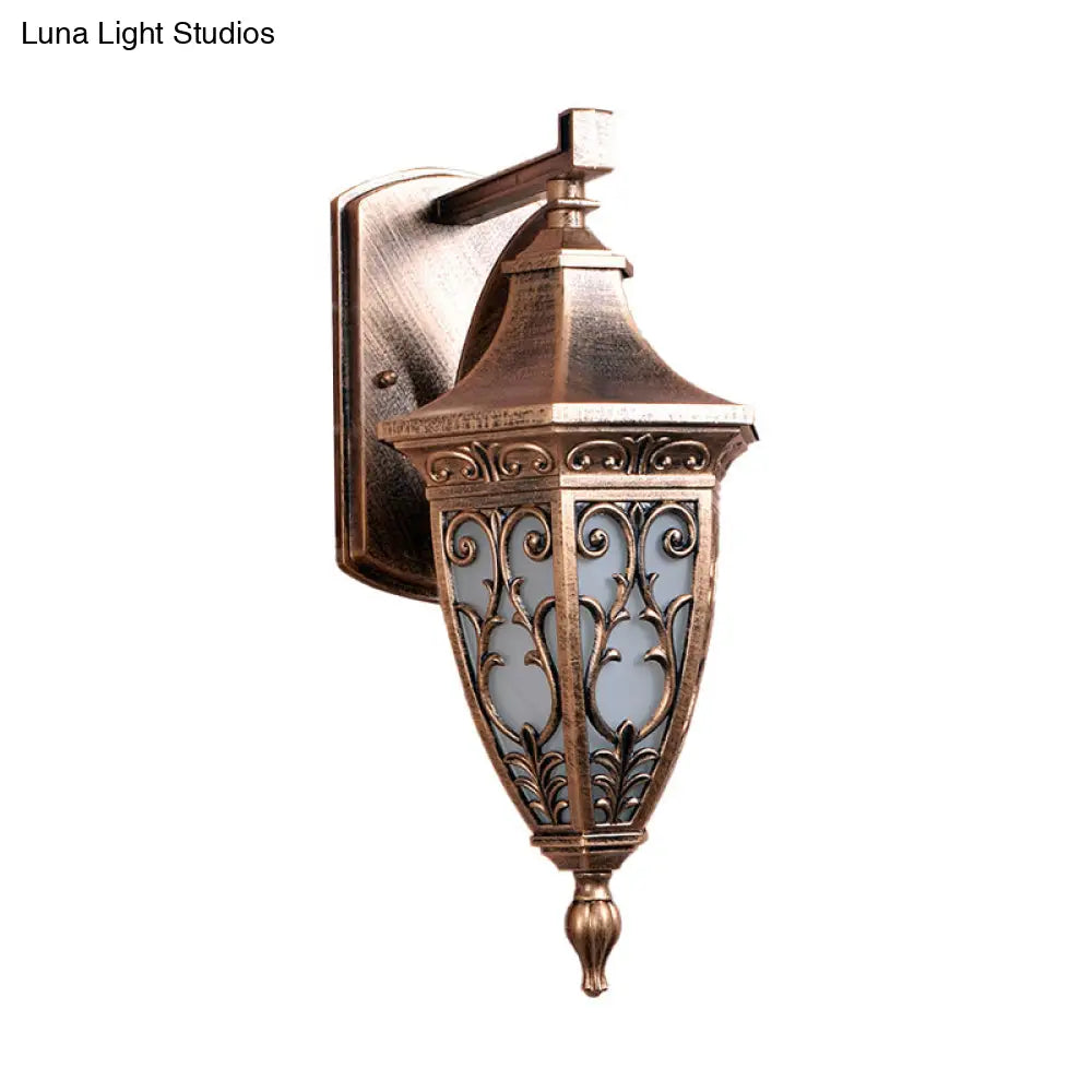 Rustic Aluminum Sconce Lighting Urn-Shape 1-Light Wall Mounted Lamp