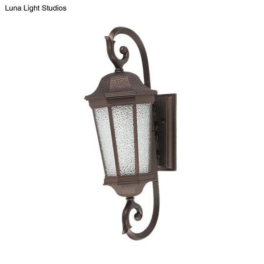 Rustic Aniseed Water Glass Wall Sconce Light - Dark Coffee Finish