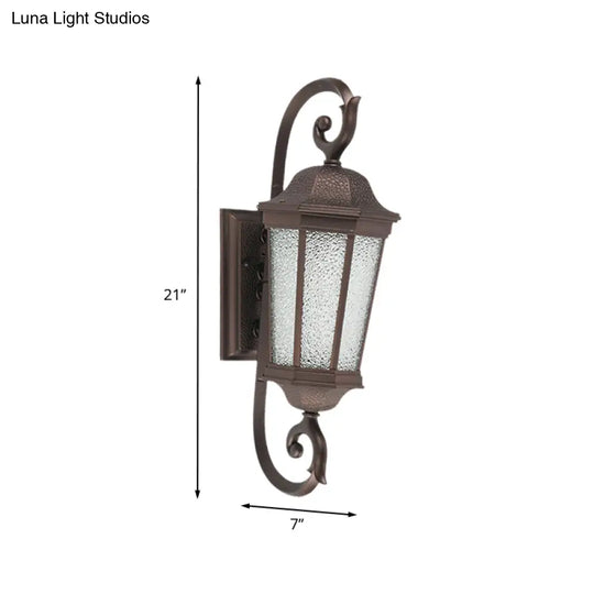 Rustic Aniseed Water Glass Wall Sconce Light - Dark Coffee Finish