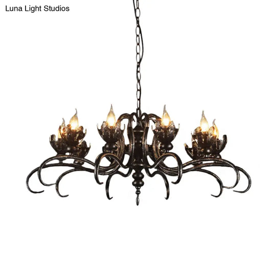 Rustic Antique Candle Chandelier – Stylish Twist Arm Pendant Light For Farmhouse Décor