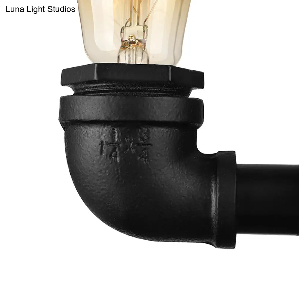 Rustic Bare Bulb Wall Sconce Lighting: Stylish Metal 1 Head Black/Bronze - Perfect For Living Room