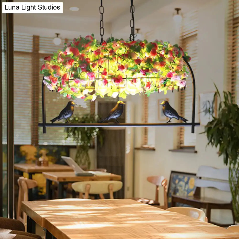 Rustic Black Metal Island Pendant Light For Restaurants