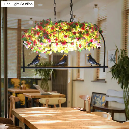 Rustic Black Metal Island Pendant Light For Restaurants