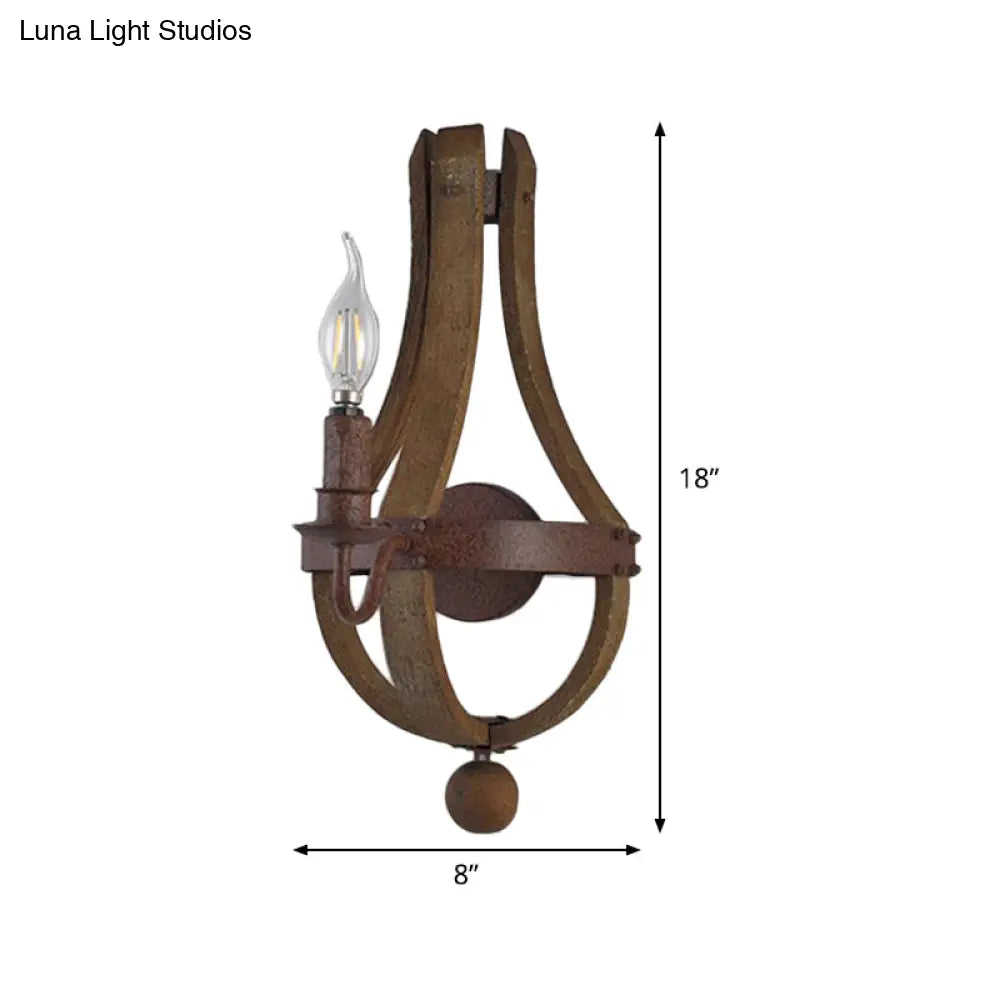 Rustic Candle Metal Sconce Light - 8/11.5/15 Wide Country Style 1/2/3 Lights Dining Room Wall