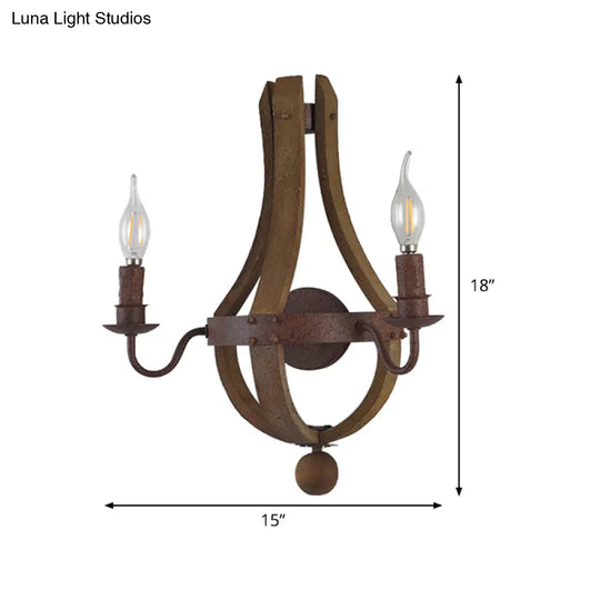 Rustic Candle Metal Sconce Light - 8/11.5/15 Wide Country Style 1/2/3 Lights Dining Room Wall