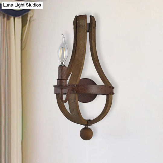 Rustic Candle Metal Sconce Light - 8/11.5/15 Wide Country Style 1/2/3 Lights Dining Room Wall