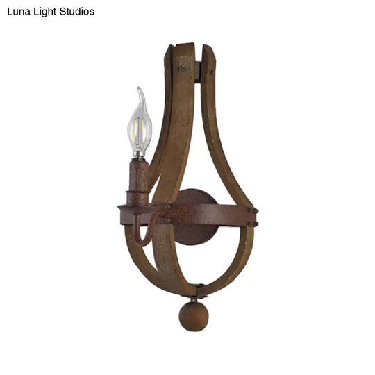 Rustic Candle Metal Sconce Light - 8/11.5/15 Wide Country Style 1/2/3 Lights Dining Room Wall