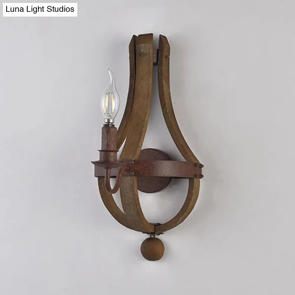 Rustic Candle Metal Sconce Light - 8/11.5/15 Wide Country Style 1/2/3 Lights Dining Room Wall