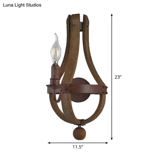 Rustic Candle Metal Sconce Light - 8/11.5/15 Wide Country Style 1/2/3 Lights Dining Room Wall