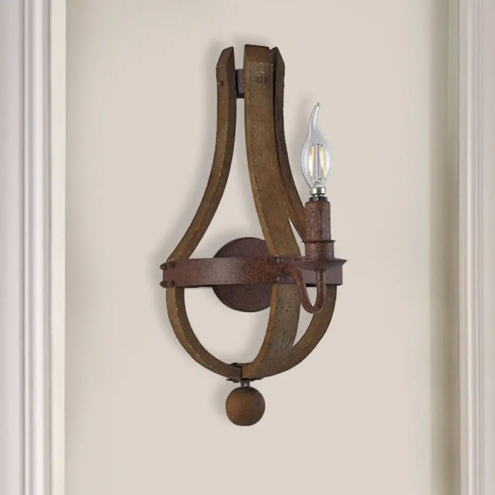 Rustic Candle Metal Sconce Light - 8/11.5/15 Wide Country Style 1/2/3 Lights Dining Room Wall