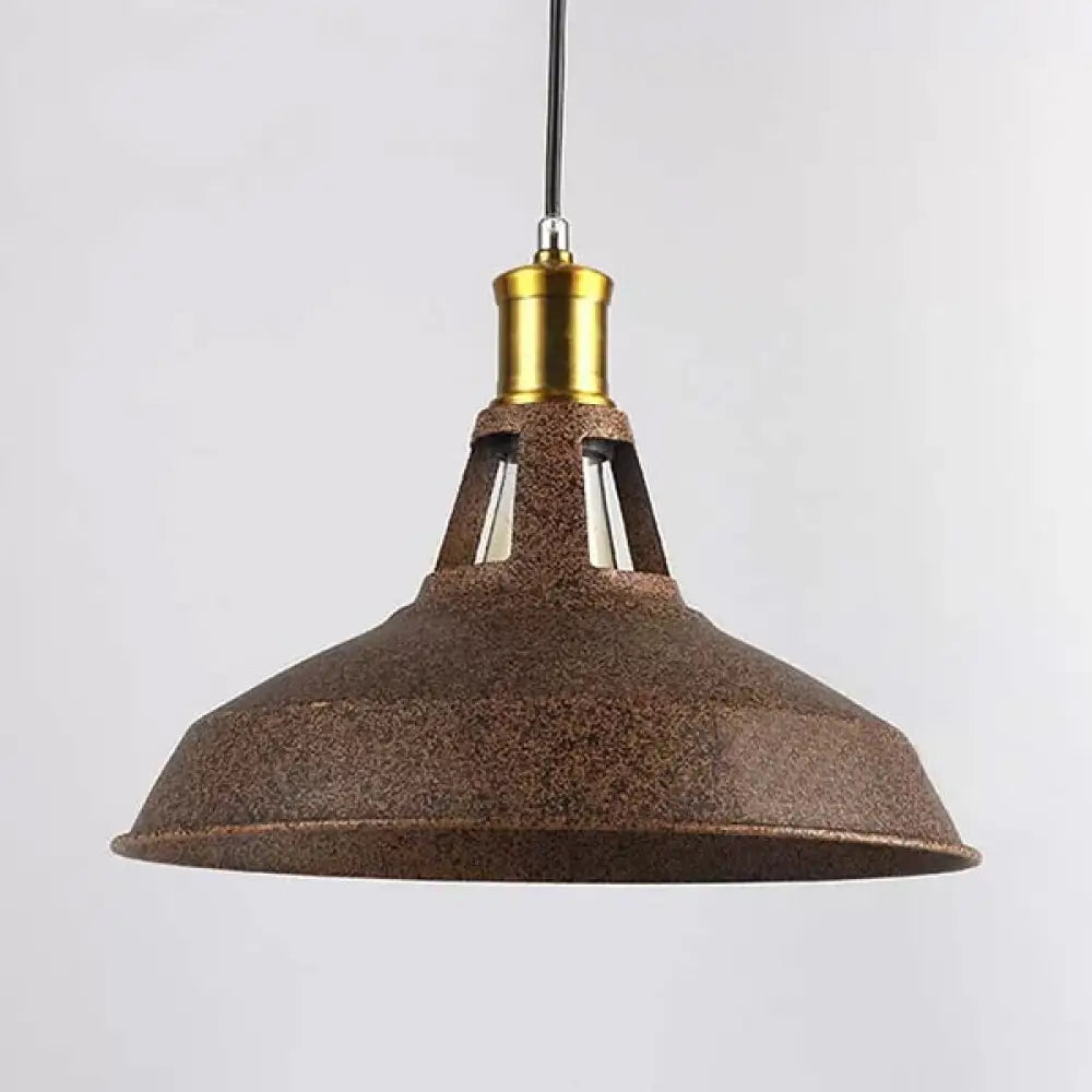 Rustic Copper/Beige/Rust/Gray Barn Pendant Light – Farmhouse-Wrought Iron 1-Light Fixture For