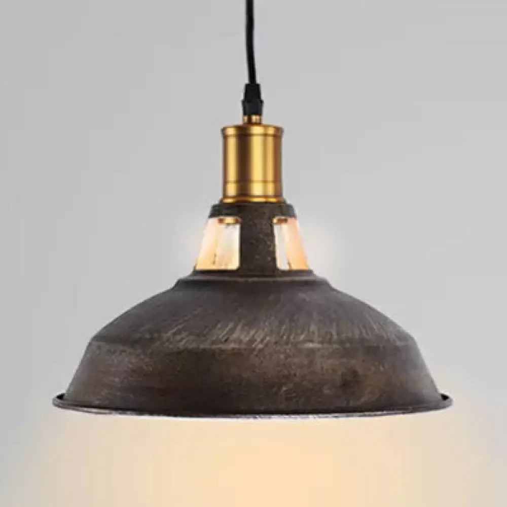 Rustic Copper/Beige/Rust/Gray Barn Pendant Light – Farmhouse-Wrought Iron 1-Light Fixture For