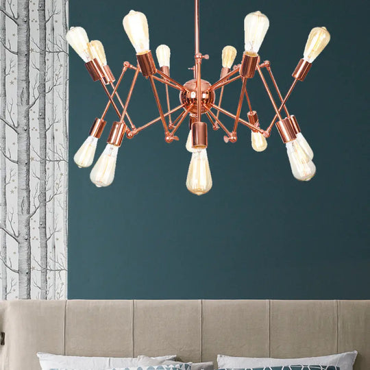 Rustic Copper Sputnik Pendant Chandelier - Indoor Light Fixture With 6/8/10 Lights 14 /