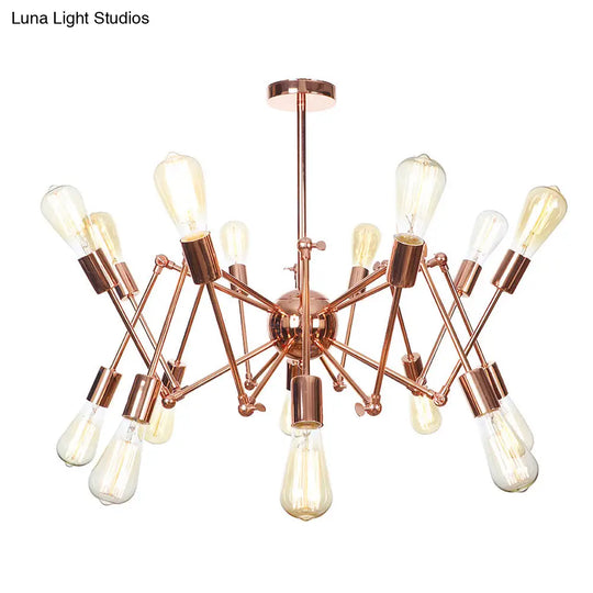 Rustic Copper Sputnik Pendant Chandelier - Indoor Light Fixture With 6/8/10 Lights