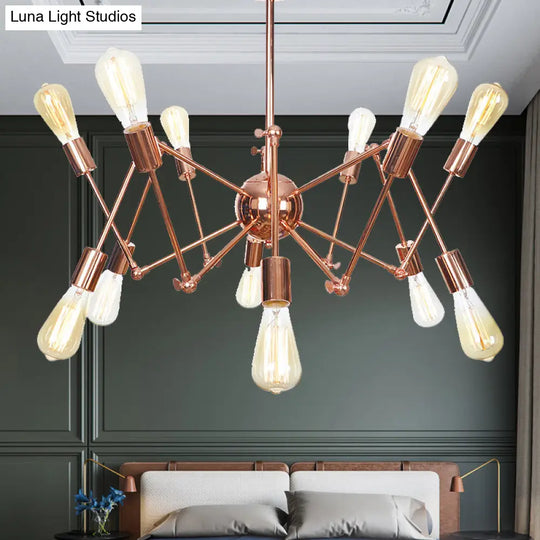 Rustic Copper Sputnik Pendant Chandelier - Indoor Light Fixture With 6/8/10 Lights