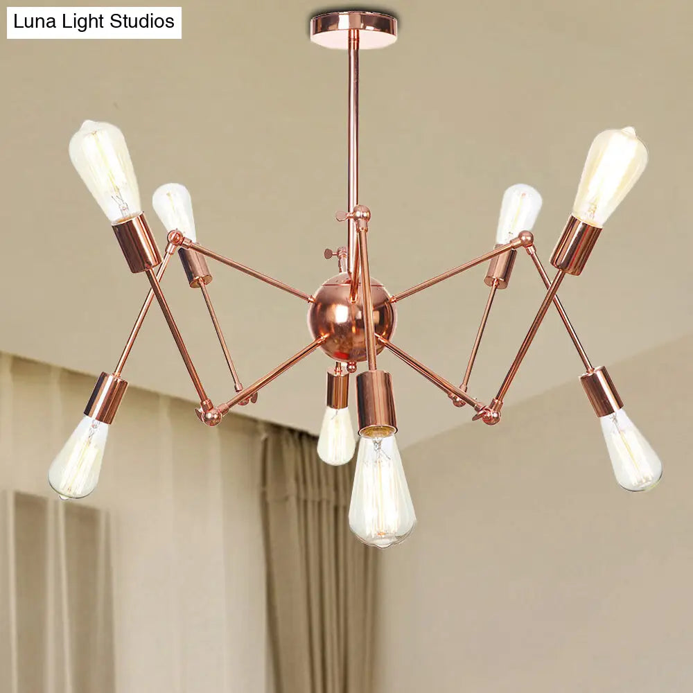 Sputnik Pendant Chandelier - Copper & Rustic Metal 6/8/10 Lights Indoor Lighting Fixture 8 /