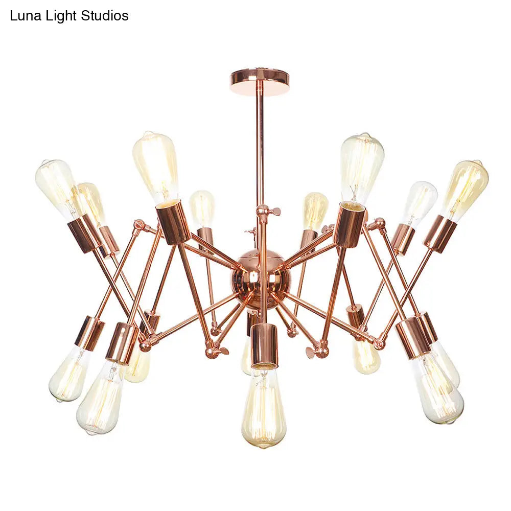 Sputnik Pendant Chandelier - Copper & Rustic Metal 6/8/10 Lights Indoor Lighting Fixture