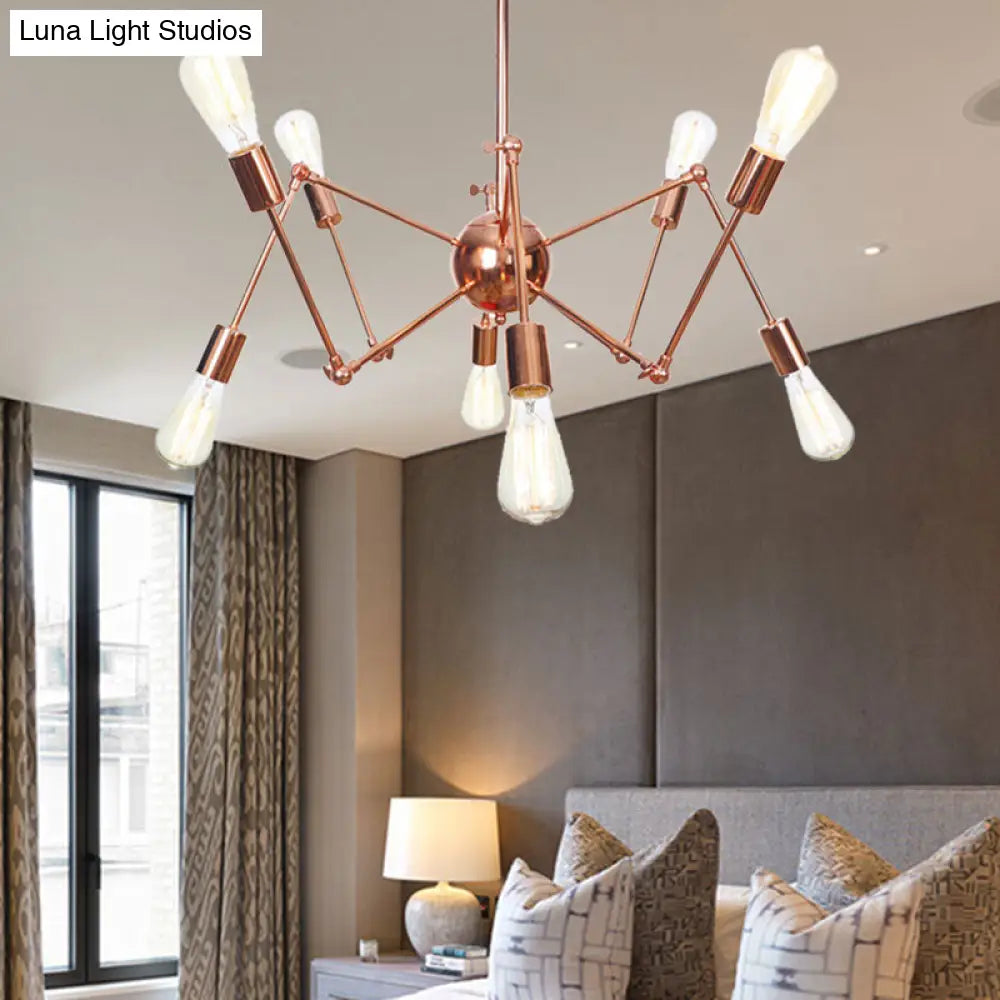 Sputnik Pendant Chandelier - Copper & Rustic Metal 6/8/10 Lights Indoor Lighting Fixture