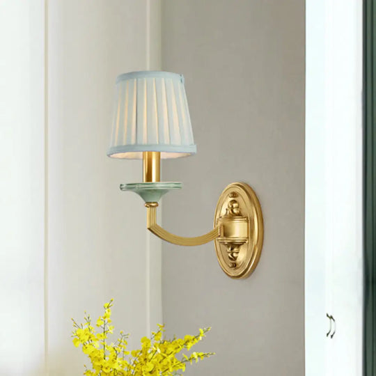 Rustic Drum Wall Mount Light - Countryside 1/2-Head Sconce Lamp In Brass 1 /