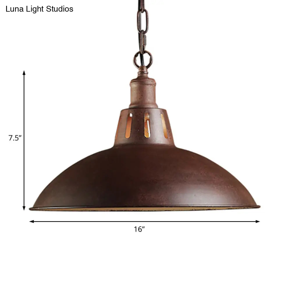 Rustic Farmhouse 1-Light Pendant With Dome Shade - Indoor Ceiling Lighting Fixture