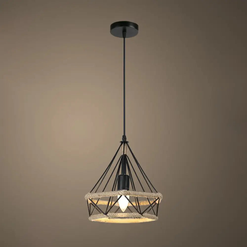 Light Fixture Rope Rustic Rustic Hemp Rope Pendant Light Fixture in Brown - Vintage Wrapped ...