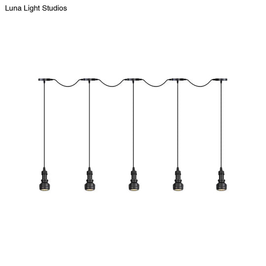 Rustic Iron Multi-Head Ceiling Light With Tandem Pendulum Design For Coffee Shops - Shop Led Pendant