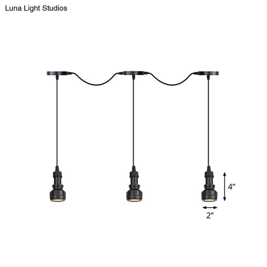 Rustic Iron Multi-Head Ceiling Light With Tandem Pendulum Design For Coffee Shops - Shop Led Pendant