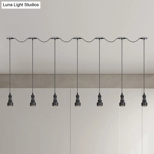 Rustic Iron Multi-Head Ceiling Light With Tandem Pendulum Design For Coffee Shops - Shop Led Pendant