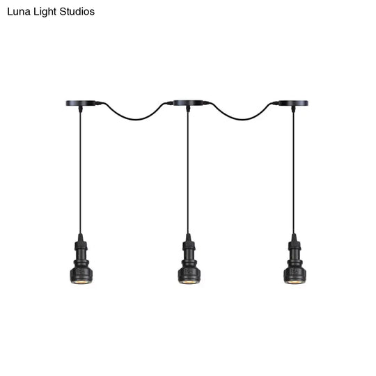 Rustic Iron Multi-Head Ceiling Light With Tandem Pendulum Design For Coffee Shops - Shop Led Pendant