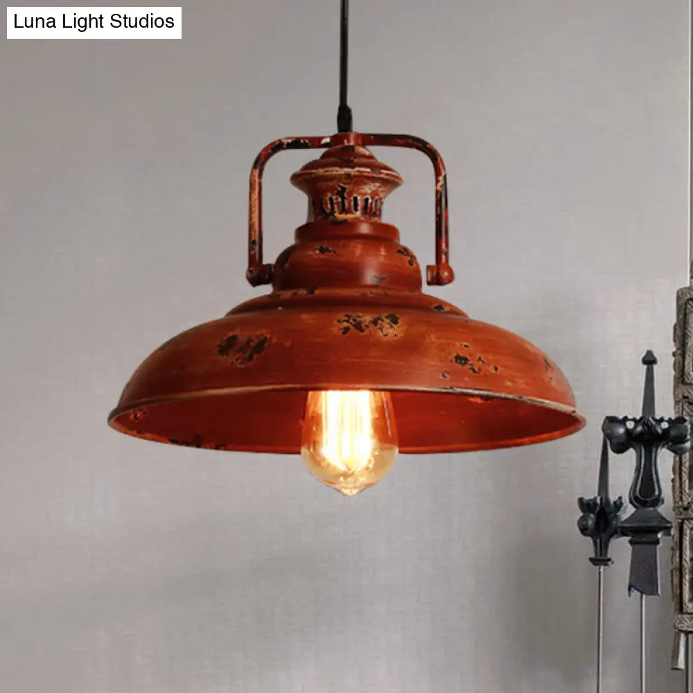 Rustic Industrial Barn Ceiling Light With Adjustable Cord - Perfect For Restaurants