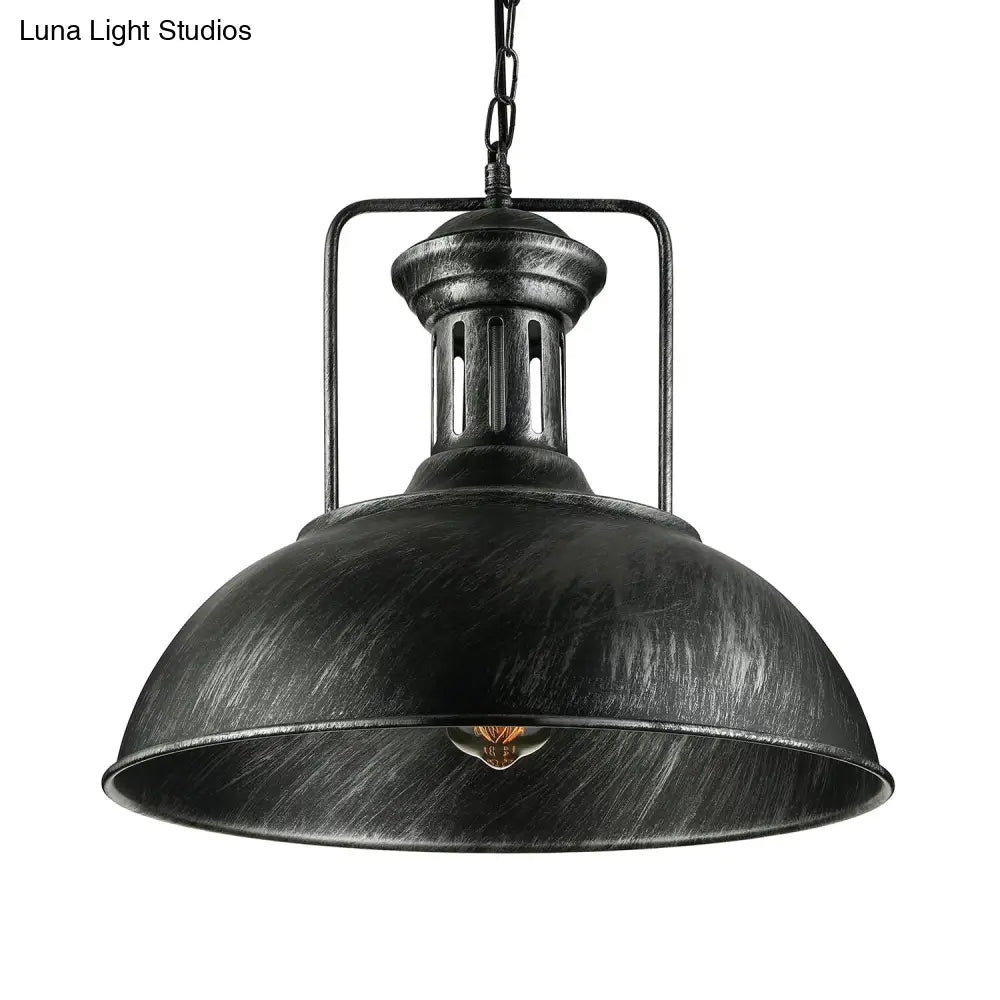 Rustic Stylish Bowl Pendant Lighting - Black/Bronze/Brass 1 Light 13/16 Dia Black / 13
