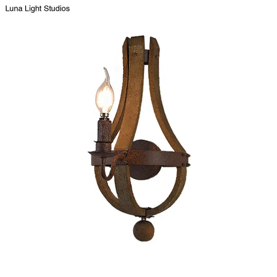 Rustic Metal Candle Wall Sconce - 1/2/3-Light Dining Room Lamp