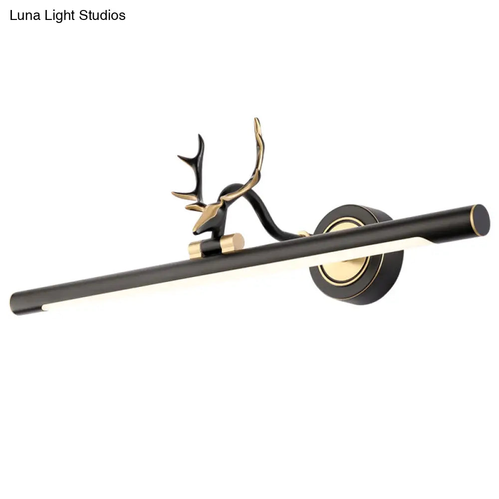 Rustic Metal Led Tube Wall Sconce Light With Adjustable Joint For Antler Bathroom Vanity