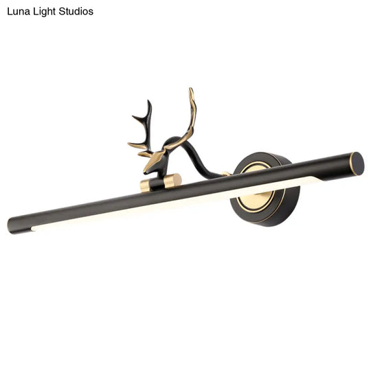 Rustic Metal Led Tube Wall Sconce Light With Adjustable Joint For Antler Bathroom Vanity