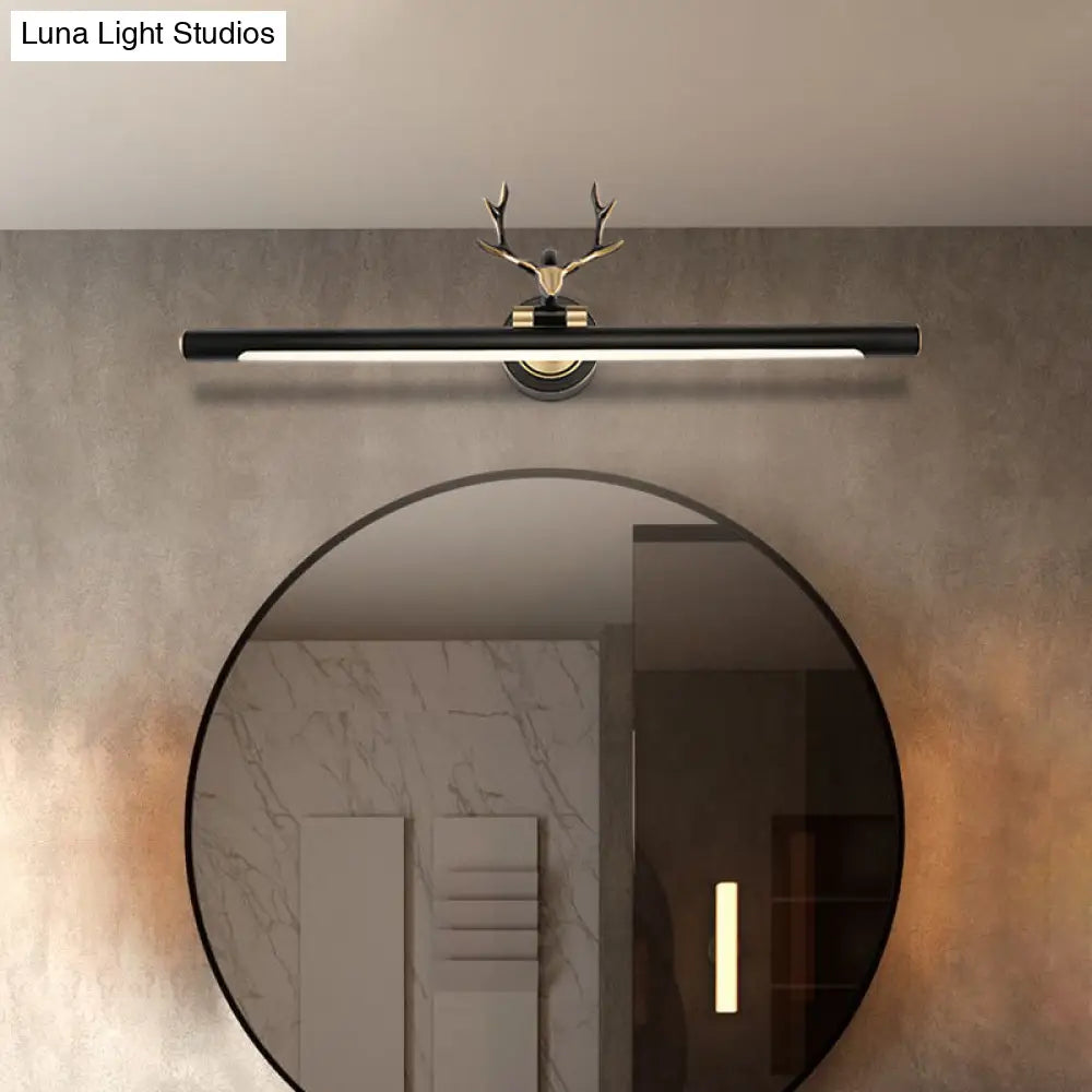 Rustic Metal Led Tube Wall Sconce Light With Adjustable Joint For Antler Bathroom Vanity