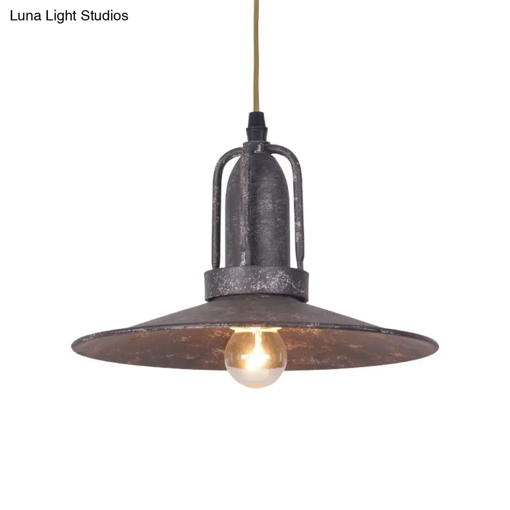 Rustic Metallic Saucer Shade Ceiling Pendant For Coffee Shop Lighting